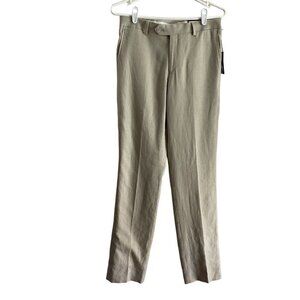 Michael Kors Boys SZ 20R / 30” -W Beige Linen/Rayon Blend Flat Front Pants NWT